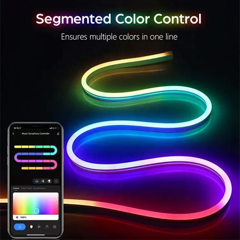 Custom Logo Sign Decoration IP67 Waterproof Flex Rope Roll RGB LED Flexible Neon Strip Light Wall 5V USB Dimmable