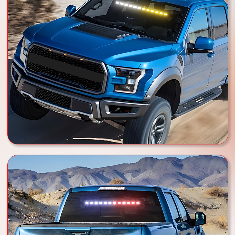 Car Styling Flashing Emergency Signal Lamp Lights 12v 24V RGB Windshield Sucker Installation Strobe Warning Light