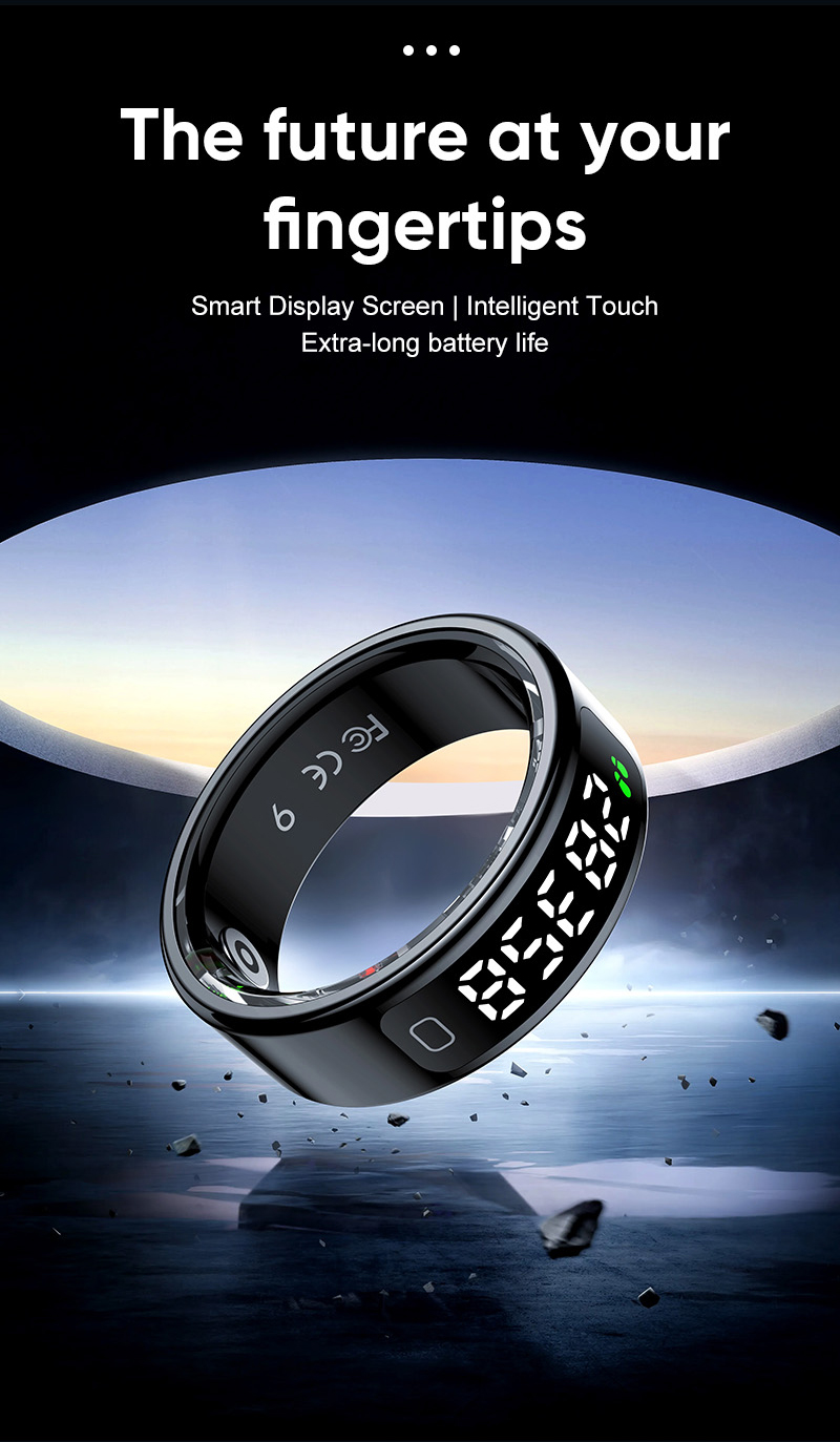 2026 Hot Selling Sincere Gift Muslim Intelligent Praise Android Plastic Touch Screen Countdown Smart Electronic Zikr Ring