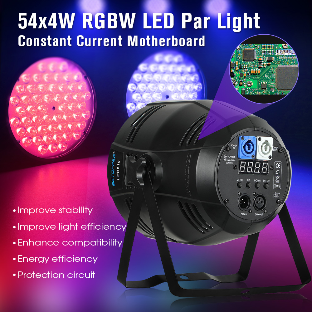 Big Dipper LPC010 Professional Stage Lighting DJ Club Night Shows Concerts Church 54*4w 54*3w RGBW 4-in-1 LED PAR Can Par Lights