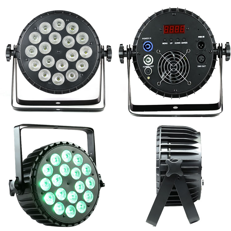 DMX Wall Wash Light Spot Stage Lights Flat RGBWY+UV 18x12w Par Lighting For Theater DJ Party Club
