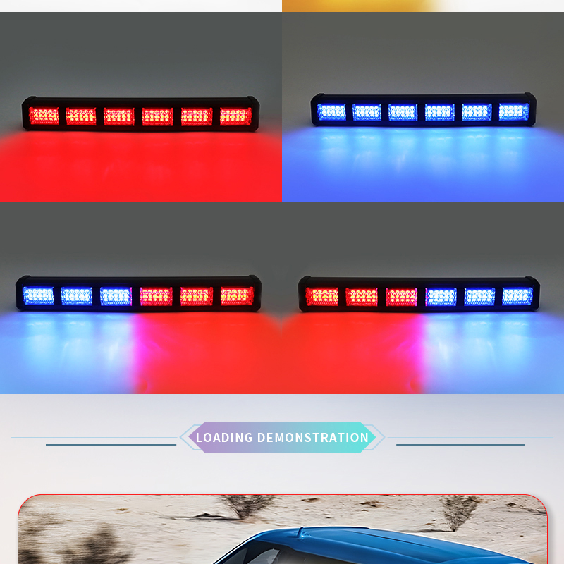 Car Styling Flashing Emergency Signal Lamp Lights 12v 24V RGB Windshield Sucker Installation Strobe Warning Light