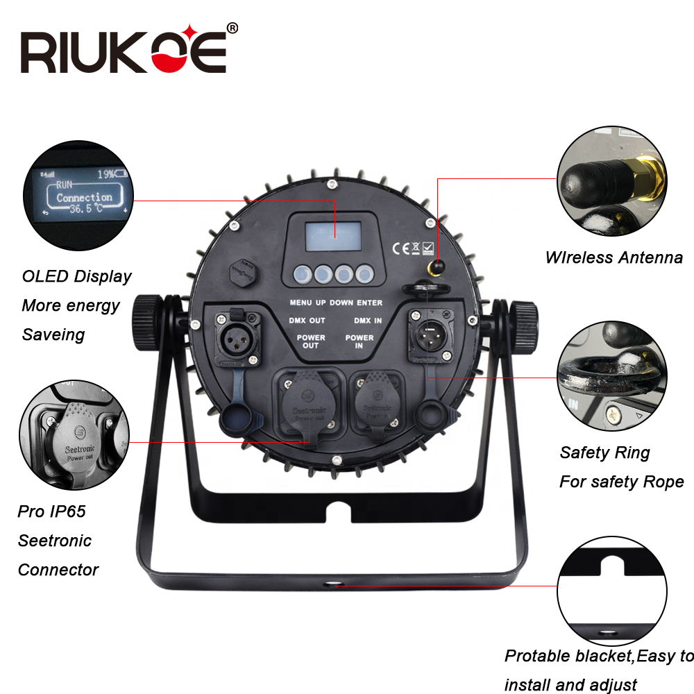 Battery Powered RGBW Event Mini DJ Wash DMX Parcan Stage Lighting IP65 Outdoor Waterproof LED Par Light