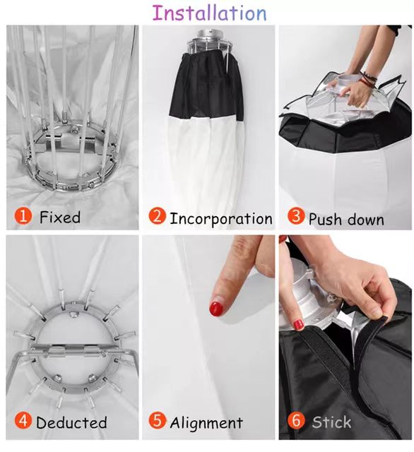 Factory Supplier 35cm Plastic Softbox Soft Light Modifier Foldable Portable Ball Shape Lantern Softbox for Strobe Flash Light