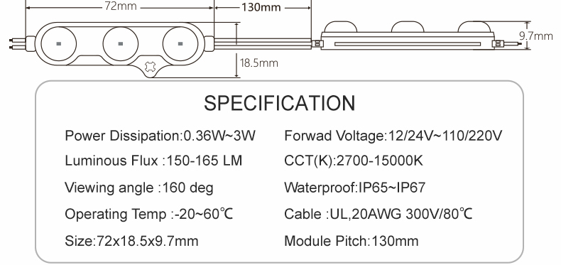 Product dimensions parameters