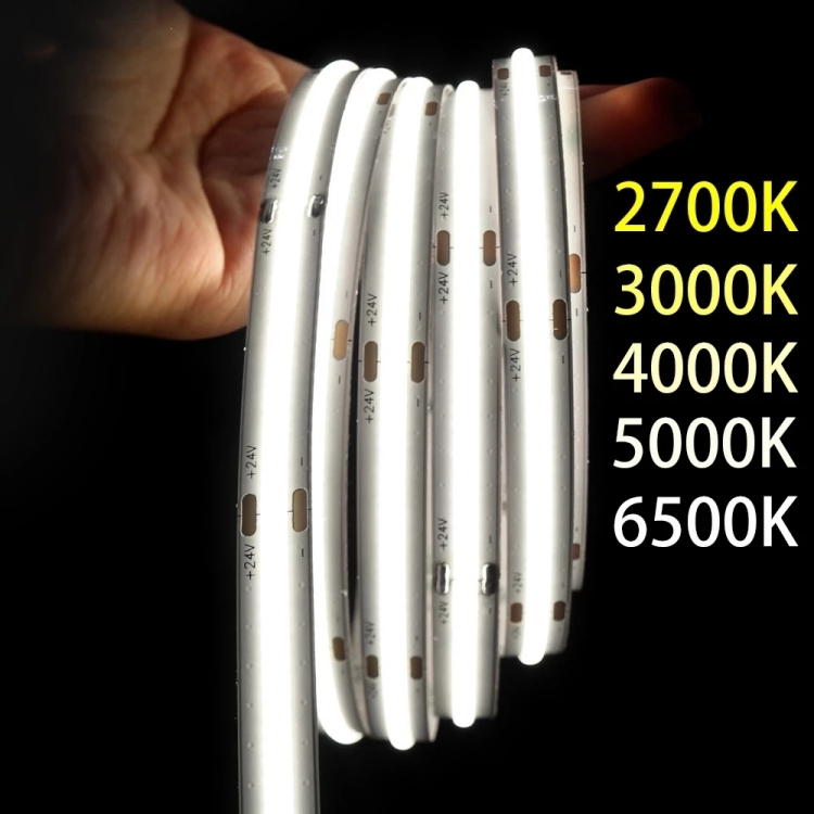 High Quality High Brightness Dimmable RA90 8mm 320Leds/m 24v 12v Cob Led Strip Light