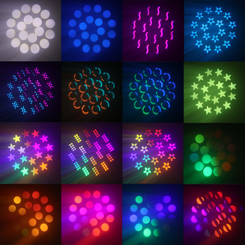 200W 18-Prism LED Moving Head Stage Lights RGBW Color Mixing and DMX512 Control Adjustable Beam for Theaters and Events