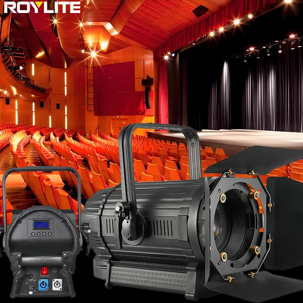 Cw/Ww Fan-Less Fresnel DMX Light Zoom COB 200W 300W Spotlights Fresnel Light for Studio Theater