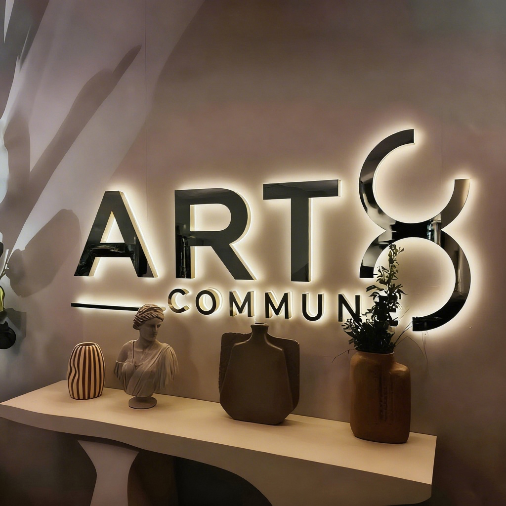 Company Logo Display 3D Backlit Gold Mirror Stainless Steel Led Illuminated Channel Letters Custom Led Sign For Business Indoor