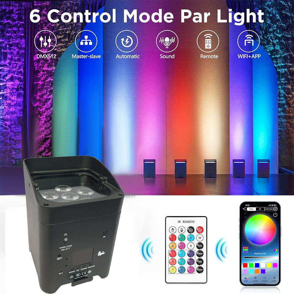 Wireless Remote Control Rechargeable Battery LED Par light