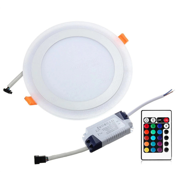 Indoor 6W/12W/18W Ultra Thin Panel Light Two-color Round Embedded LED Ceiling Light AC 220-240V/85-265V Dimmable Panel Light
