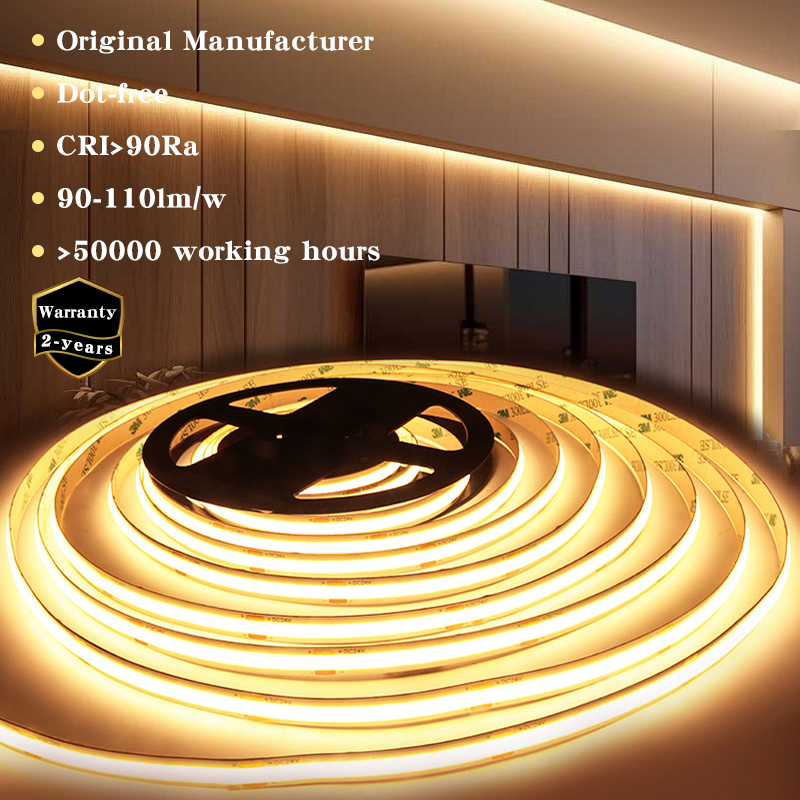 Flexible LED COB Strip Light 24V 320 LEDs/m Direct From Manufacturer High Brightness Strip CRI&ge;90RA 3000K4000K6500K Strip Light