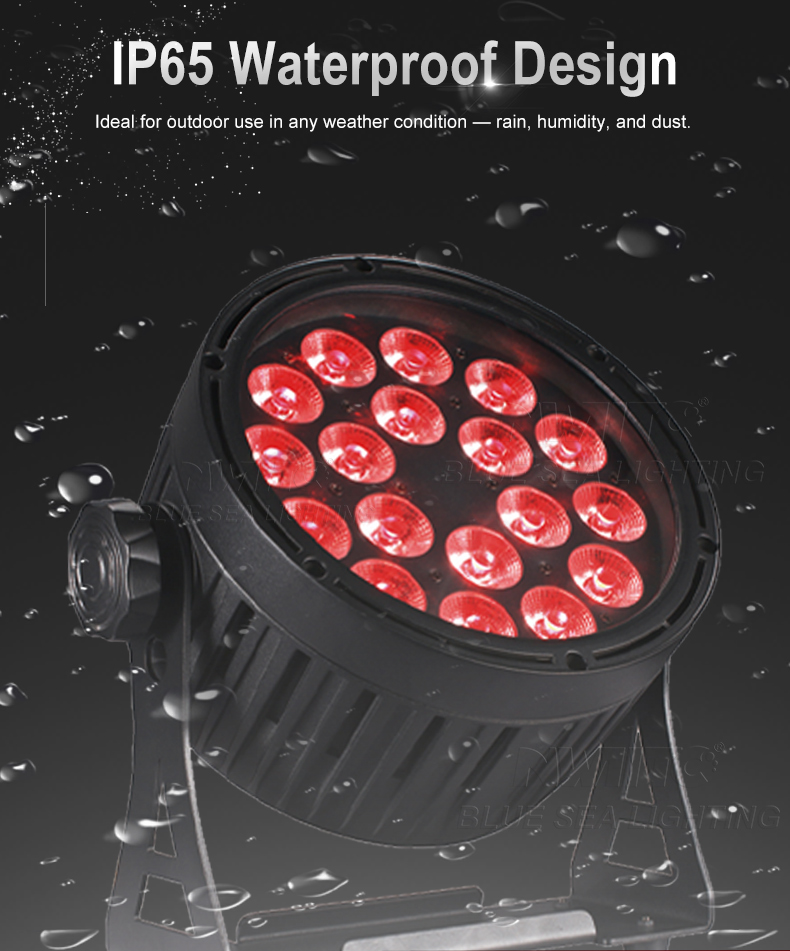Wedding Outdoor DJ 18x18w RGBWA UV 6in1 LED Par Can Stage Lights for Outdoor Weddings