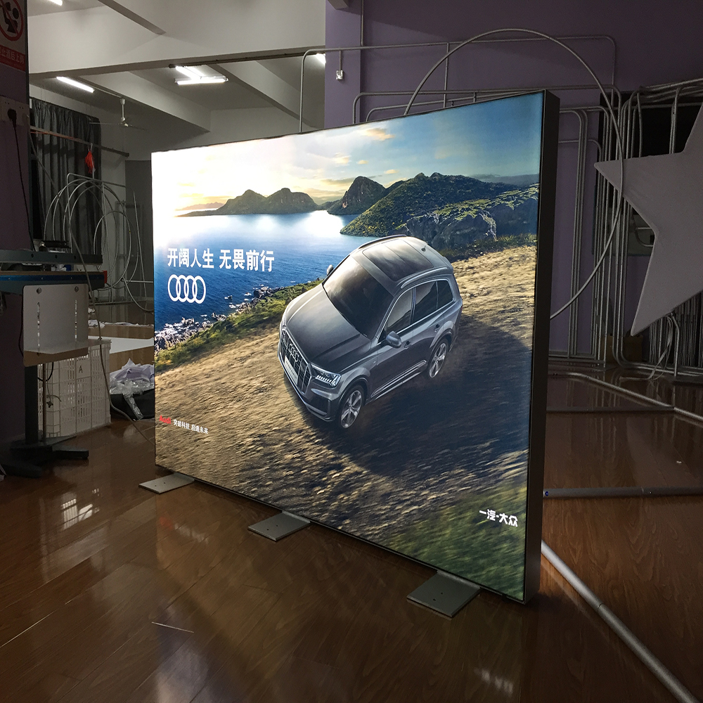Customization Design Aluminum Frame Illuminated Fabric Standing Led Light Box For Advertising