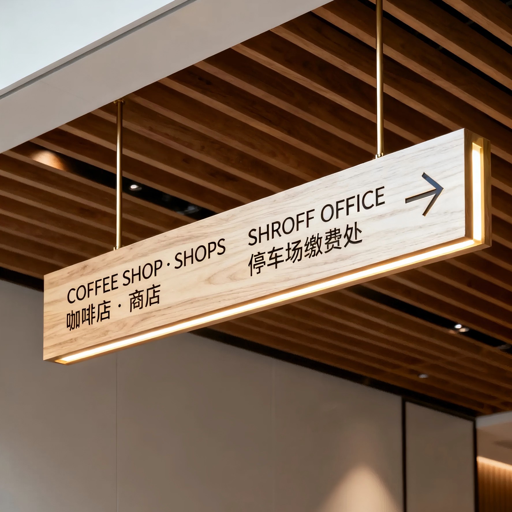 LED Double Sided Hanging Illuminated Light Box Acrylic Aluminum Advertising Sign For Hospital Mall Wayfinding Scrolling Text