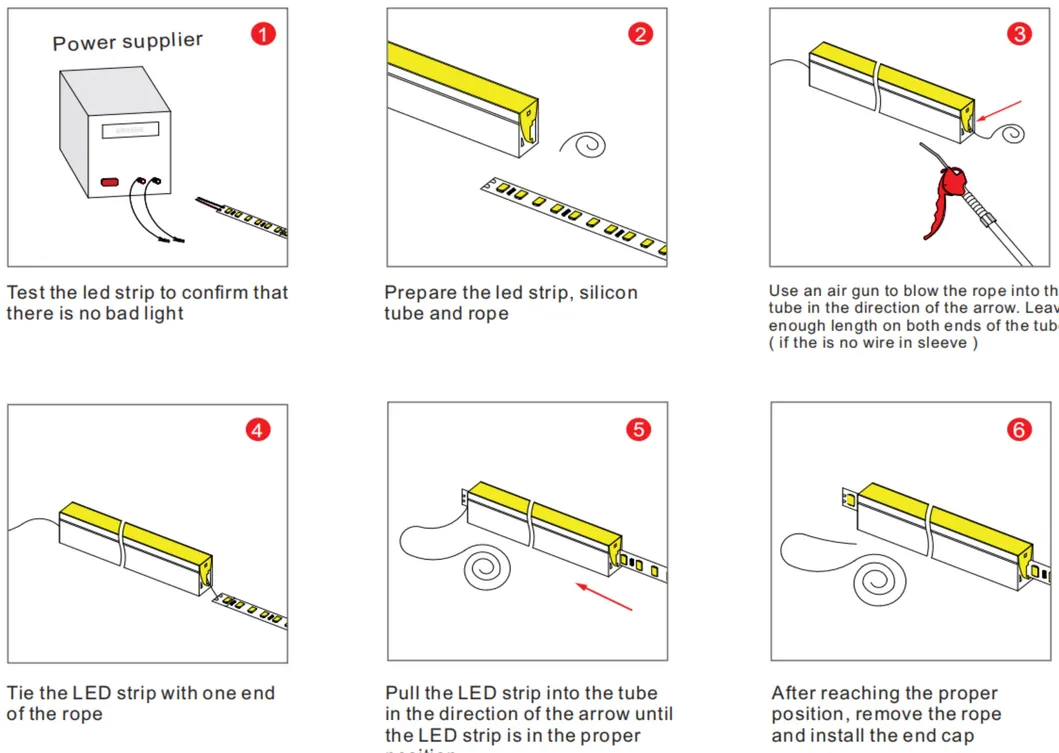 How to put strip into silicon tube