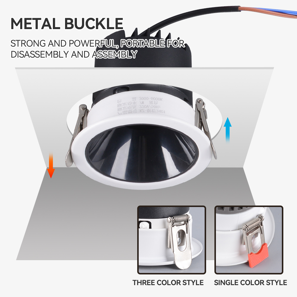 NEW AC220V 6-7W 3 Colors Led Cob Downlight Adjust Panel Ceiling Led Downlight Commercial Lighting for Hotel Led Downlight