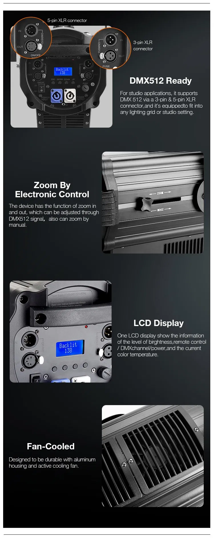 Fresnel LED Light Details 3