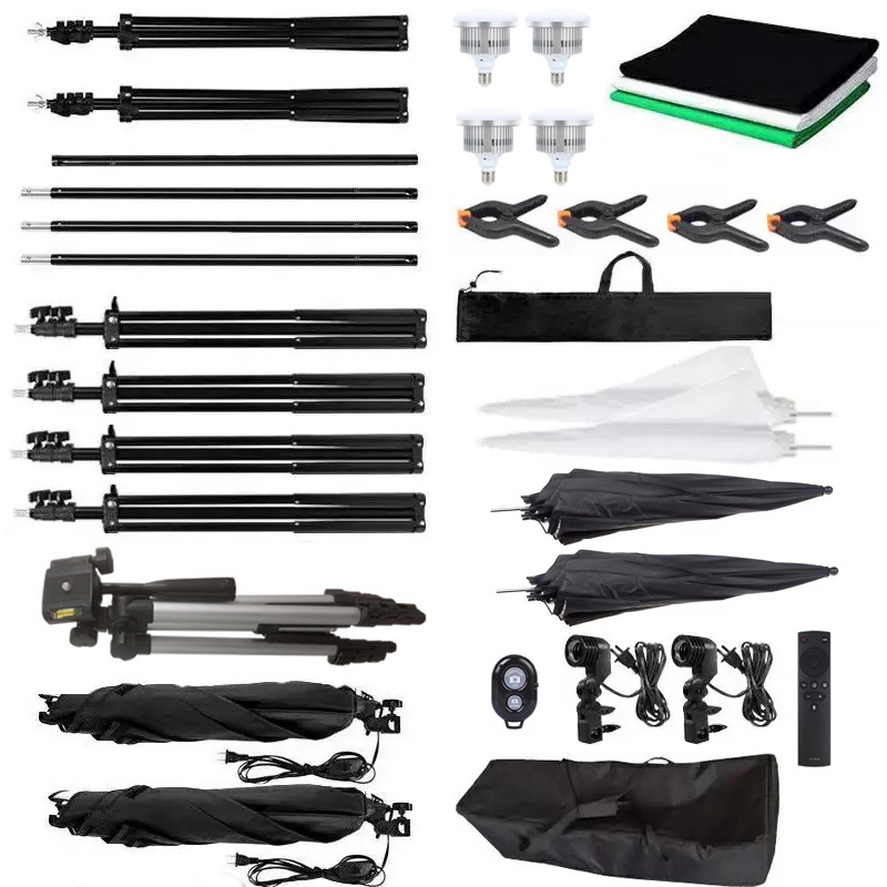 PFL-KT1 Photo Studio Lighting Kit Softbox Set Backdrop Tripod Stand Kits Photographic Umbrella Light Soft Box With Best Quality