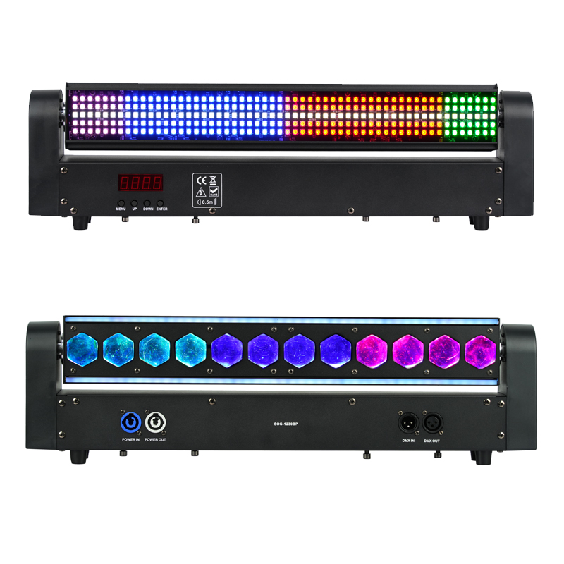 12pcs Beam Strobe LED Stage Light with Strobe Effect &amp; Light Strip - Ideal for Concerts, Bars | High Power, DMX512 Control