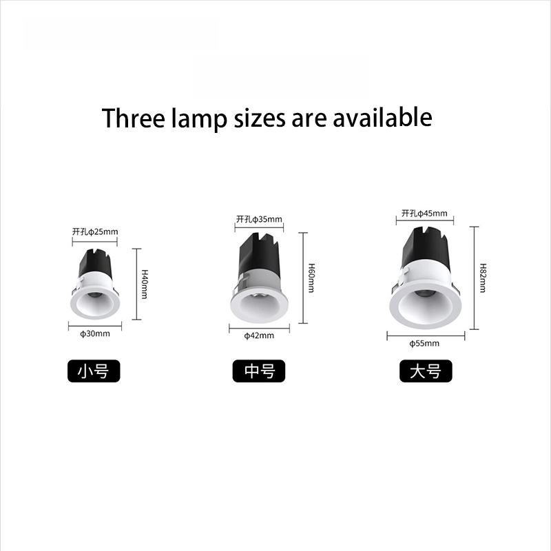Modern Mini LED Spotlight Thumb-Sized Full-Spectrum Eye-Protection at 3000K Unique Embedded Aluminum Style for Indoor Use