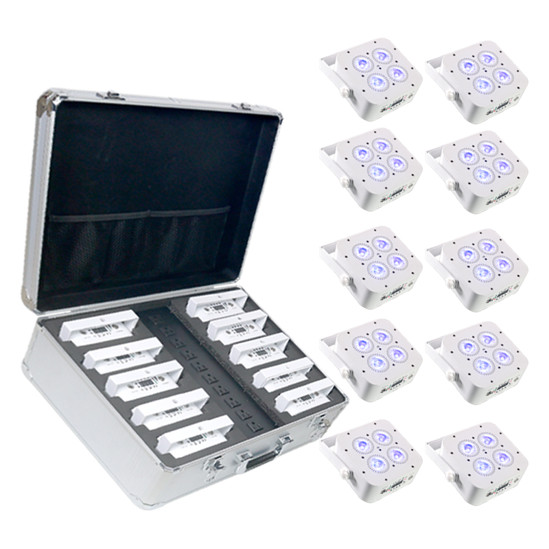 Igreslite 4*18W RgbwaUv 6in1 LED Uplight Wireless Remote Control WiFi Battery Par Light