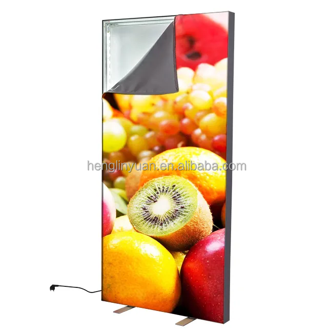 Customization Design Aluminum Frame Illuminated Fabric Standing Led Light Box For Advertising
