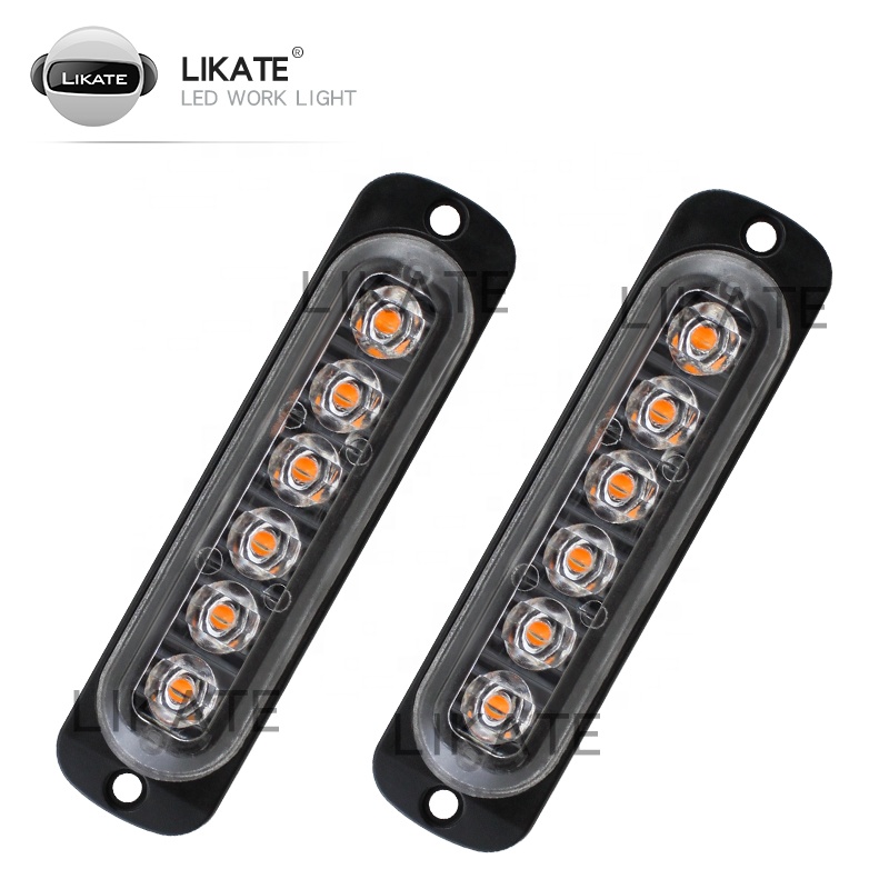 LKT 12v 24v Truck Traffic Strobe Warning Light Strobe Grille Flashing Light Bar Truck Car Emergency Beacon Blinker Light