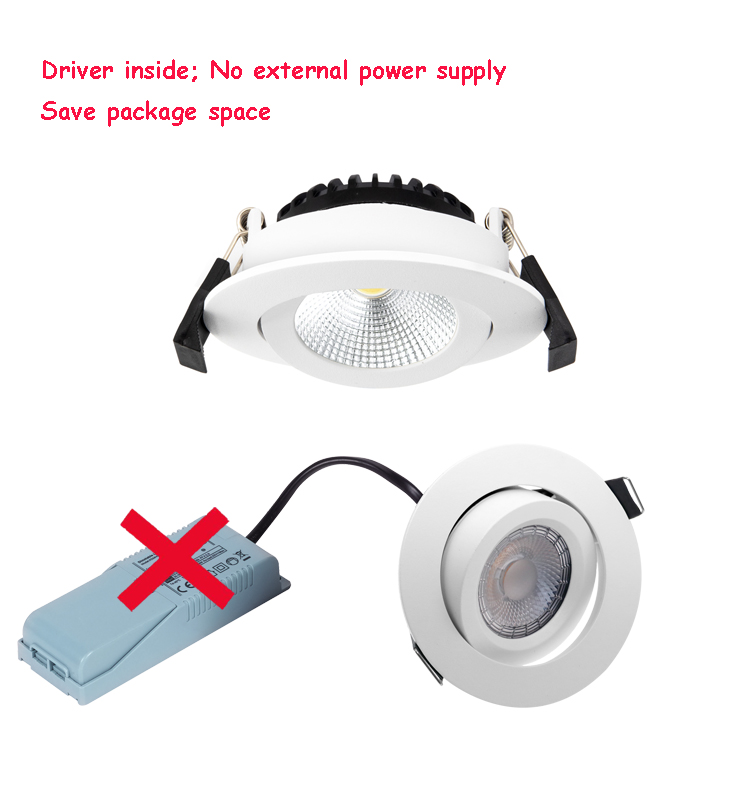 Dimmable Slim LED Downlight 6W COB CE RoHS Recessed Ceiling Spotlight Indoor Lamp for Hotel Office Project