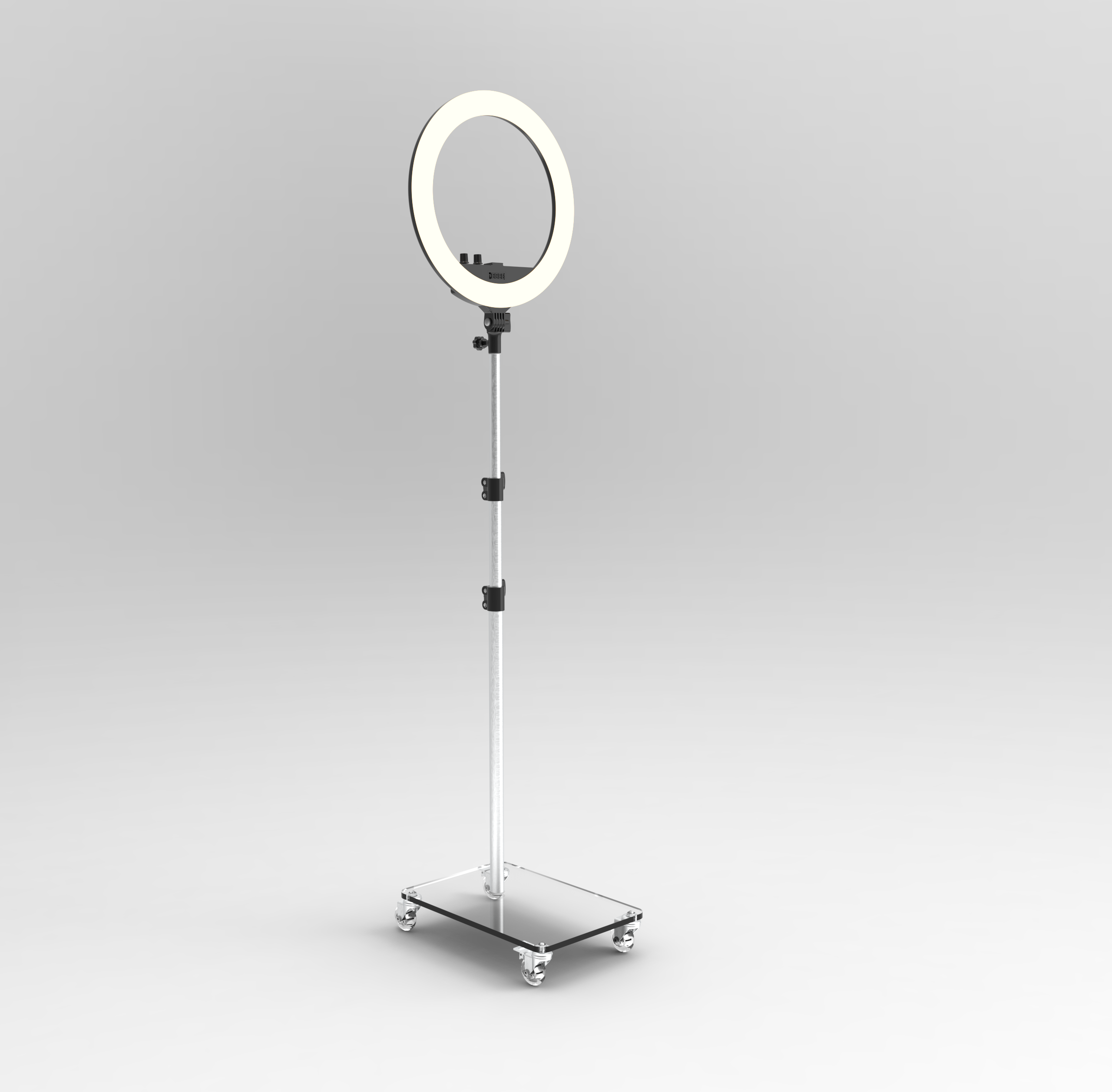 Photography Light Stand Base with Casters Wheeled Floor Stand for Studio Ring Light Daul Arm Light