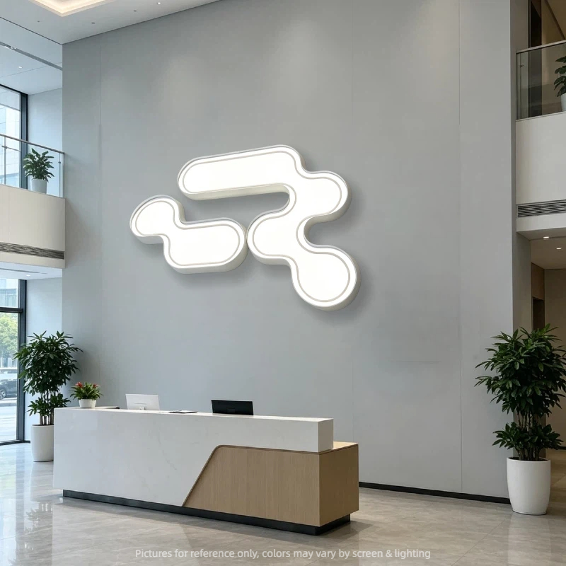 Bar Office Background Wall Logo Stainless Steel LED Neon Light Luminous Alphabet Customization