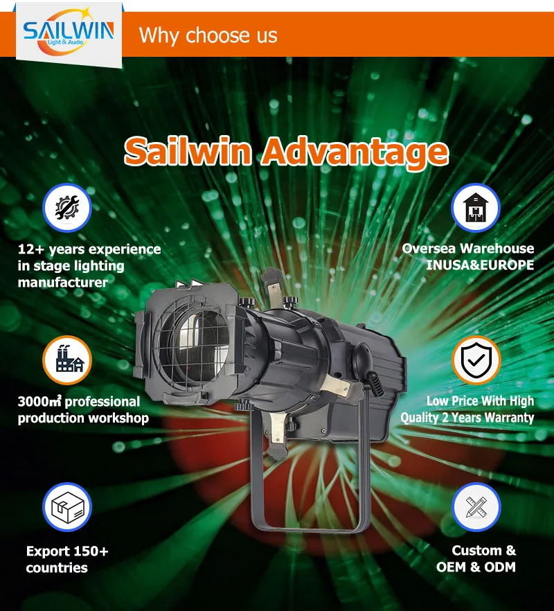 200-300W Rgbaw 4in1 LED Profile Light Zoom Fresnel Spot Light Stage