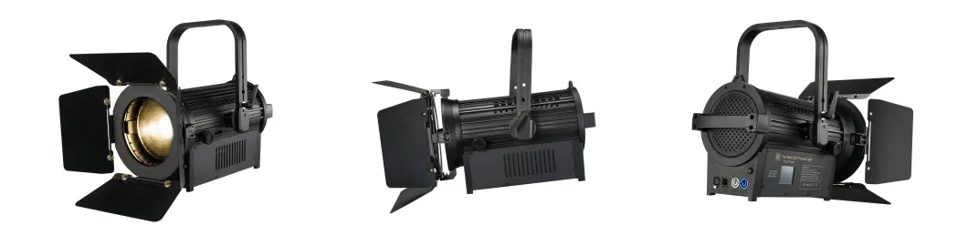 200W Led Fanless Studio Fresnel Light Side View