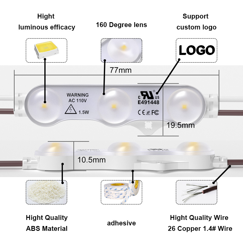 12V/24V/110V/220V LED Modules Light Mini LED Injection Modules For Billboard Signs Advertisement Box Backlight Pixel Letter Sign