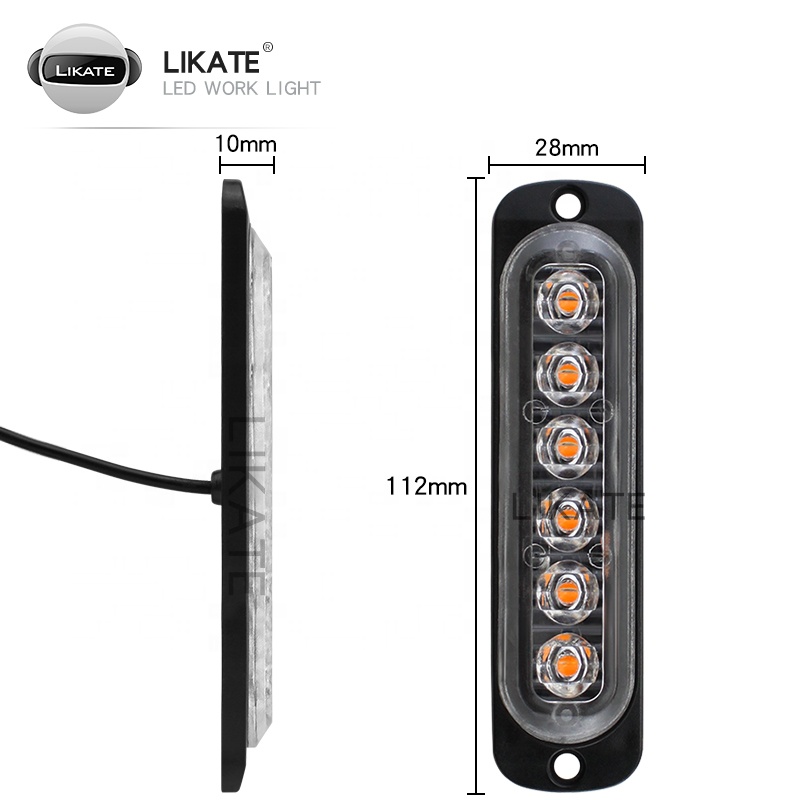 LKT 12v 24v Truck Traffic Strobe Warning Light Strobe Grille Flashing Light Bar Truck Car Emergency Beacon Blinker Light