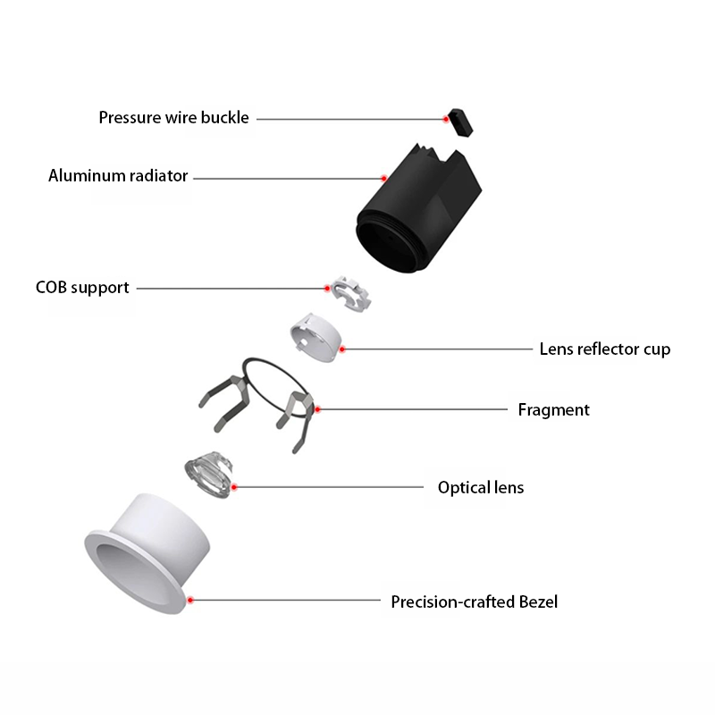 Modern Mini LED Spotlight Thumb-Sized Full-Spectrum Eye-Protection at 3000K Unique Embedded Aluminum Style for Indoor Use
