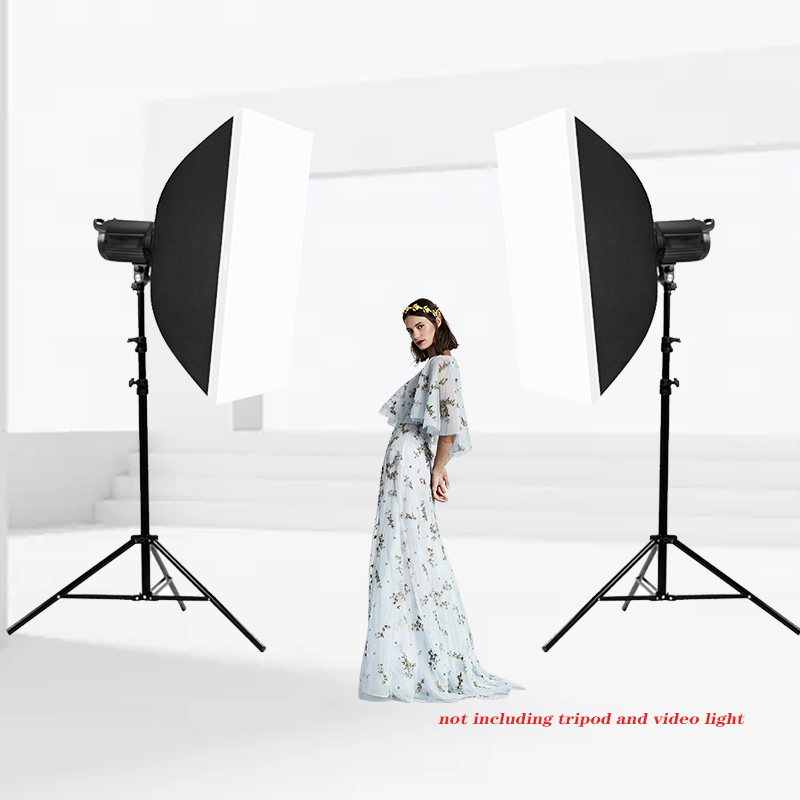 Professional 60*90cm Studio Lighting Kit 2m Video Softbox Set With Remote Control Metal Light Stand