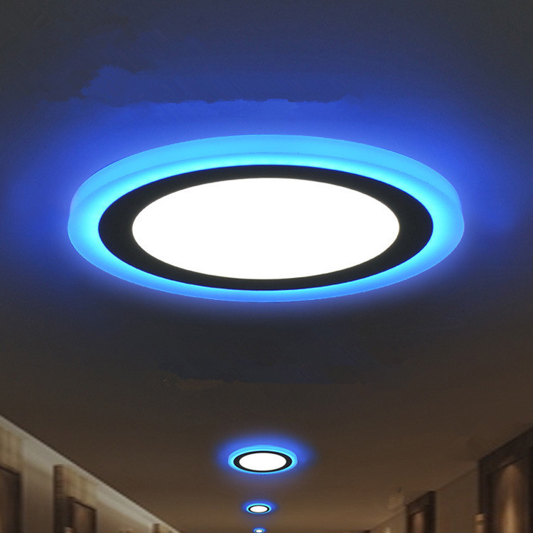 Indoor 6W/12W/18W Ultra Thin Panel Light Two-color Round Embedded LED Ceiling Light AC 220-240V/85-265V Dimmable Panel Light
