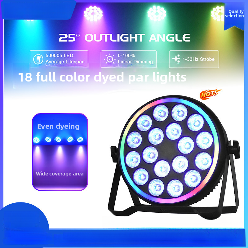 4in1 Slim 18*4W RGBW DMX512 Parcan Stage Moving Head Led Par Light Stage Lighting Equipment Professional CE for DJ Party Disco