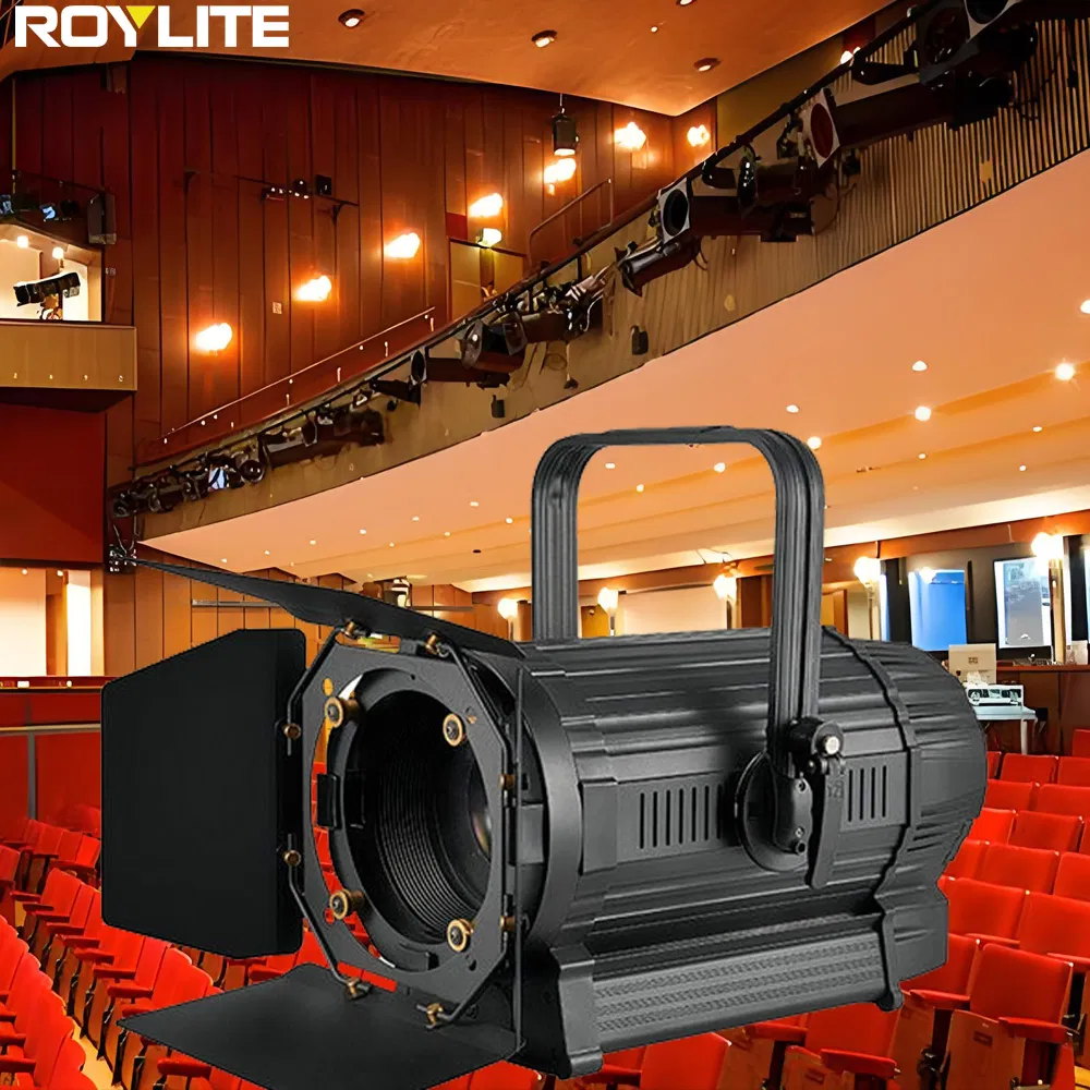 Cw/Ww Fan-Less Fresnel DMX Light Zoom COB 200W 300W Spotlights Fresnel Light for Studio Theater