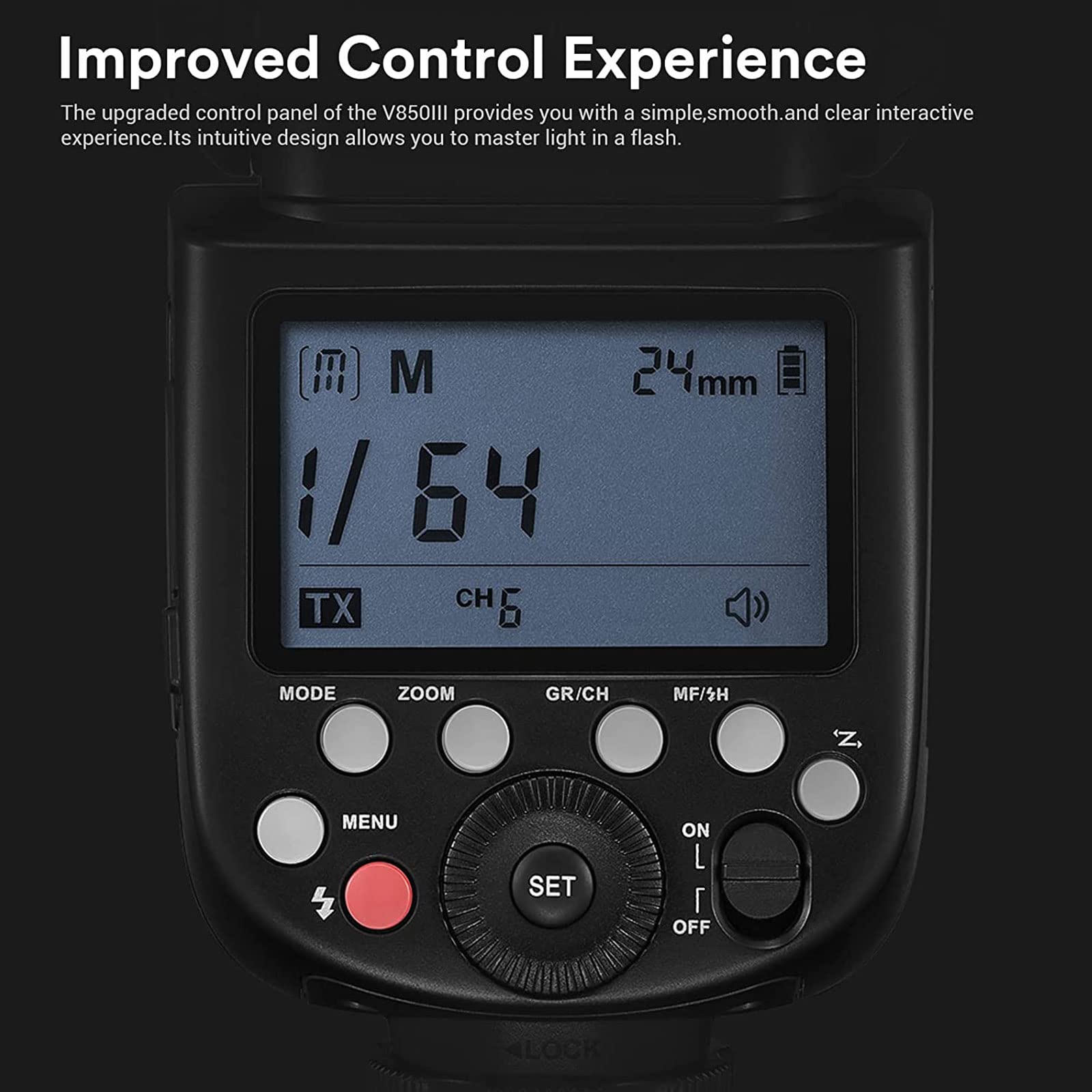 Godox V850III 76Ws Flash Speedlight 2.4G X System 1/8000s HSS 450 Shots Li-ion Battery 20-200mm Zoom for Canon Nikon Sony Fuji
