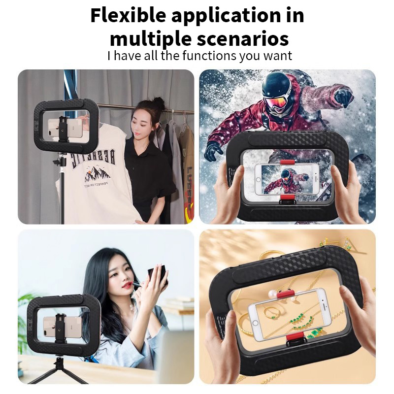 New Ym200 20w Selfie Portable Phone Rechargeable Ring Light Phone Adjustable Fill For Live Stream Battery Selft Light