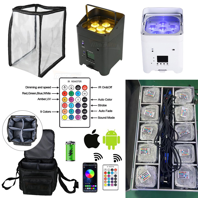 Marslite 6*18W Uplights Battery Wireless RGBWA+UV