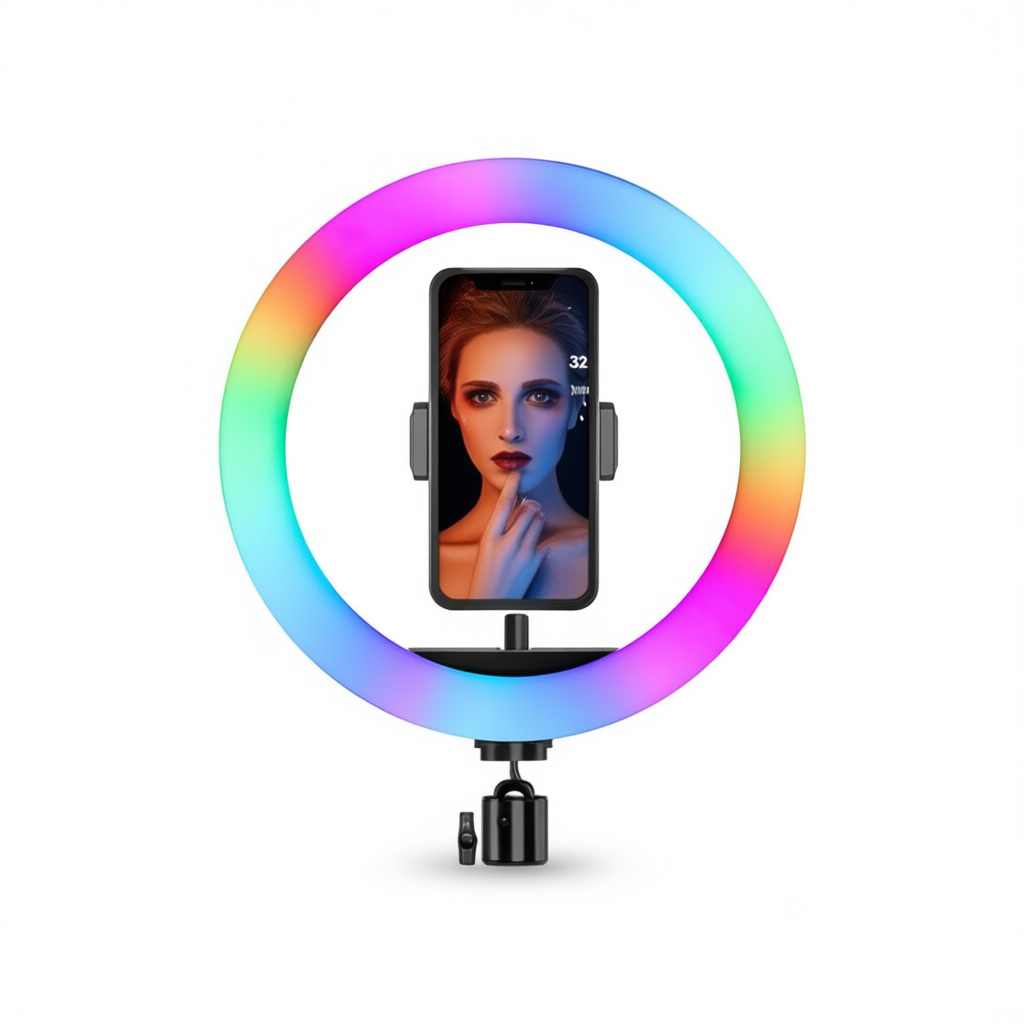 RGB LED Ring Light 32CM with Remote Control IP44 Rated CRI90 for Video Camera Lighting