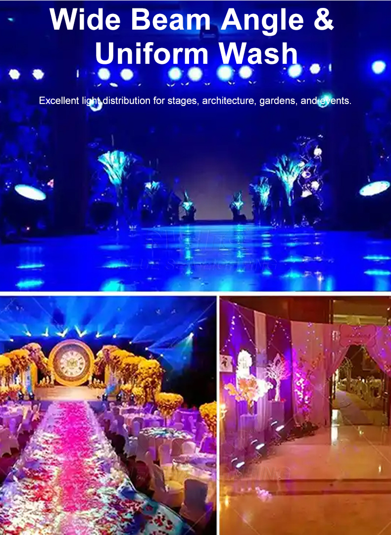 Wedding Outdoor DJ 18x18w RGBWA UV 6in1 LED Par Can Stage Lights for Outdoor Weddings
