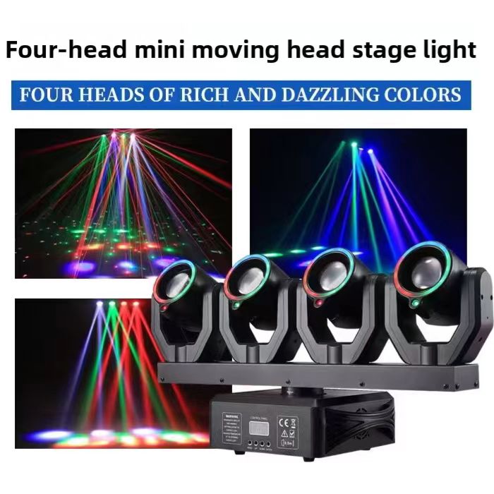 4 Heads of Rich and Dazzling Colors Beam Moving Head Light LED Laser Light Bar KTV Wedding Rotating Effect LED Stage Light