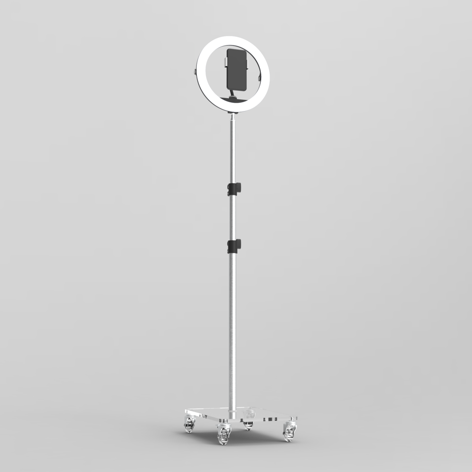 Photography Light Stand Base with Casters Wheeled Floor Stand for Studio Ring Light Daul Arm Light