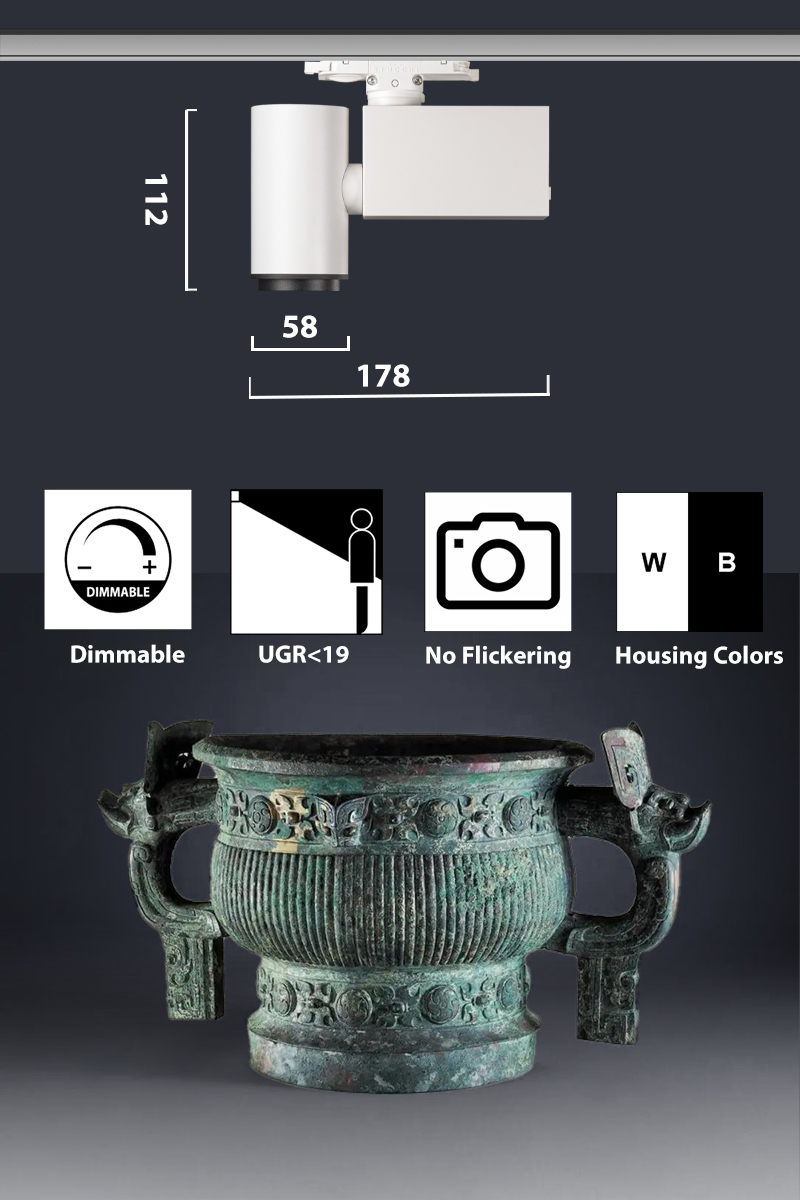 Fixed Focus 10W DALI Track Spotlight Specifications