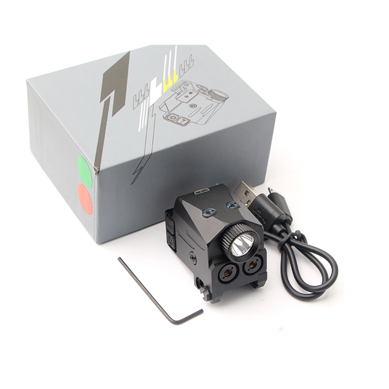 High Quality Dual Laser Tactical Flashlight Mount Rechargeable Green Red Laser White Light Combo Aluminum Waterproof Outdoor
