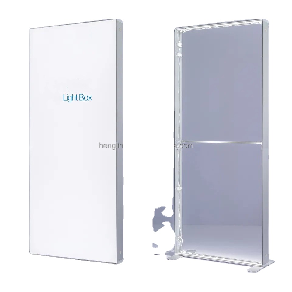 Customization Design Aluminum Frame Illuminated Fabric Standing Led Light Box For Advertising